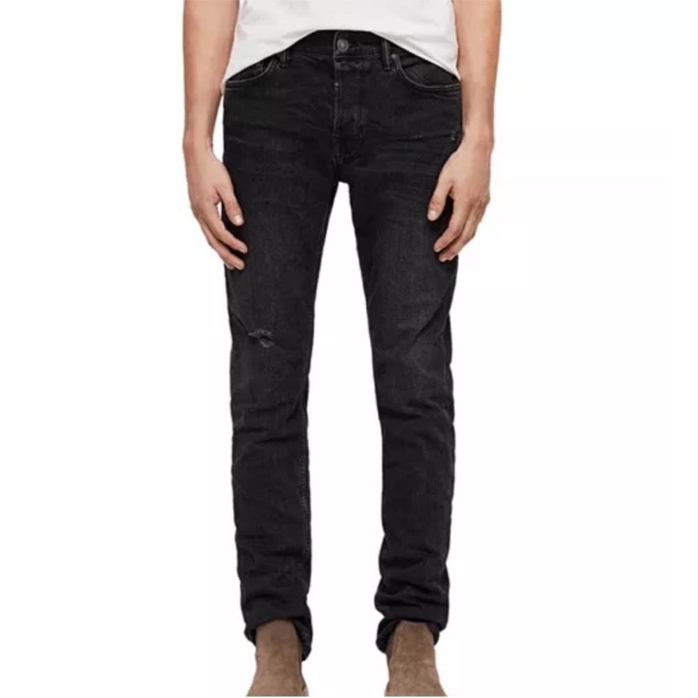 All Saints Men's Charcoal Skinny Jeans